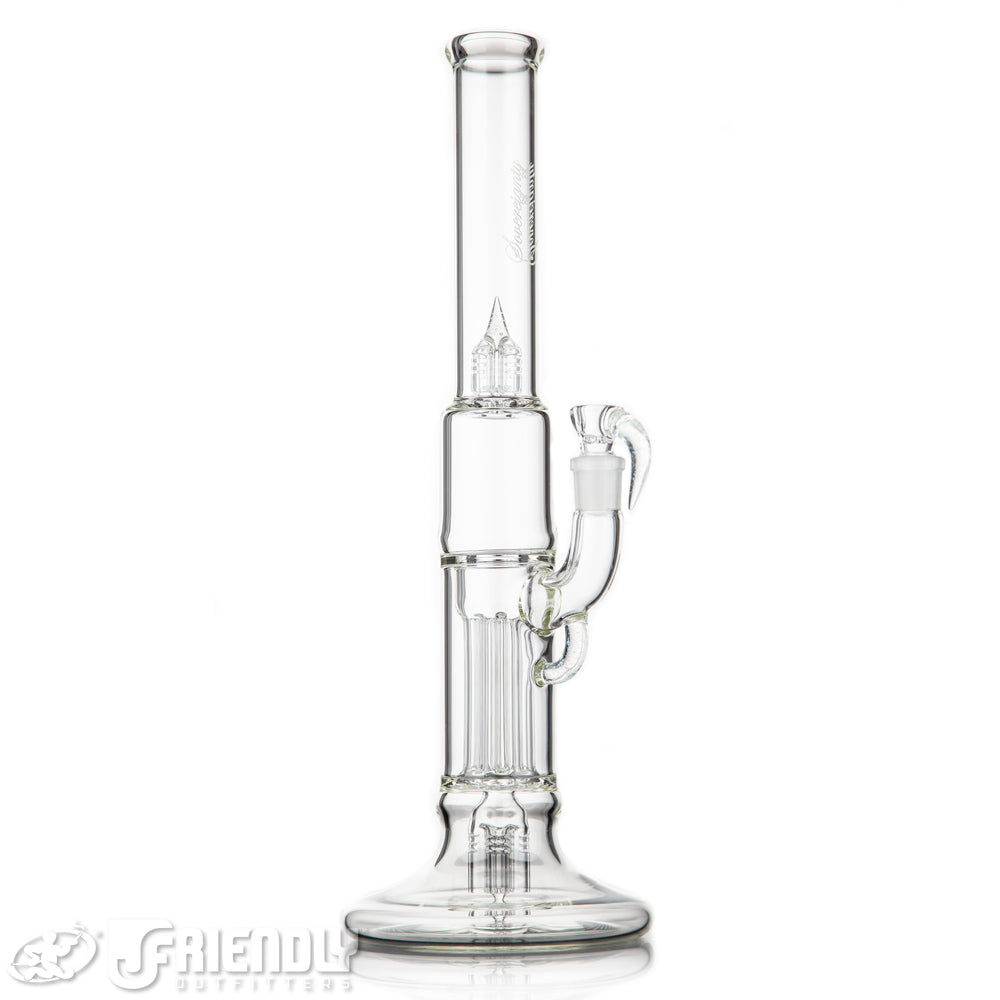 Sovereignty Glass Hollow Foot 4 Arm Pillar w/Crushed Opal Accents