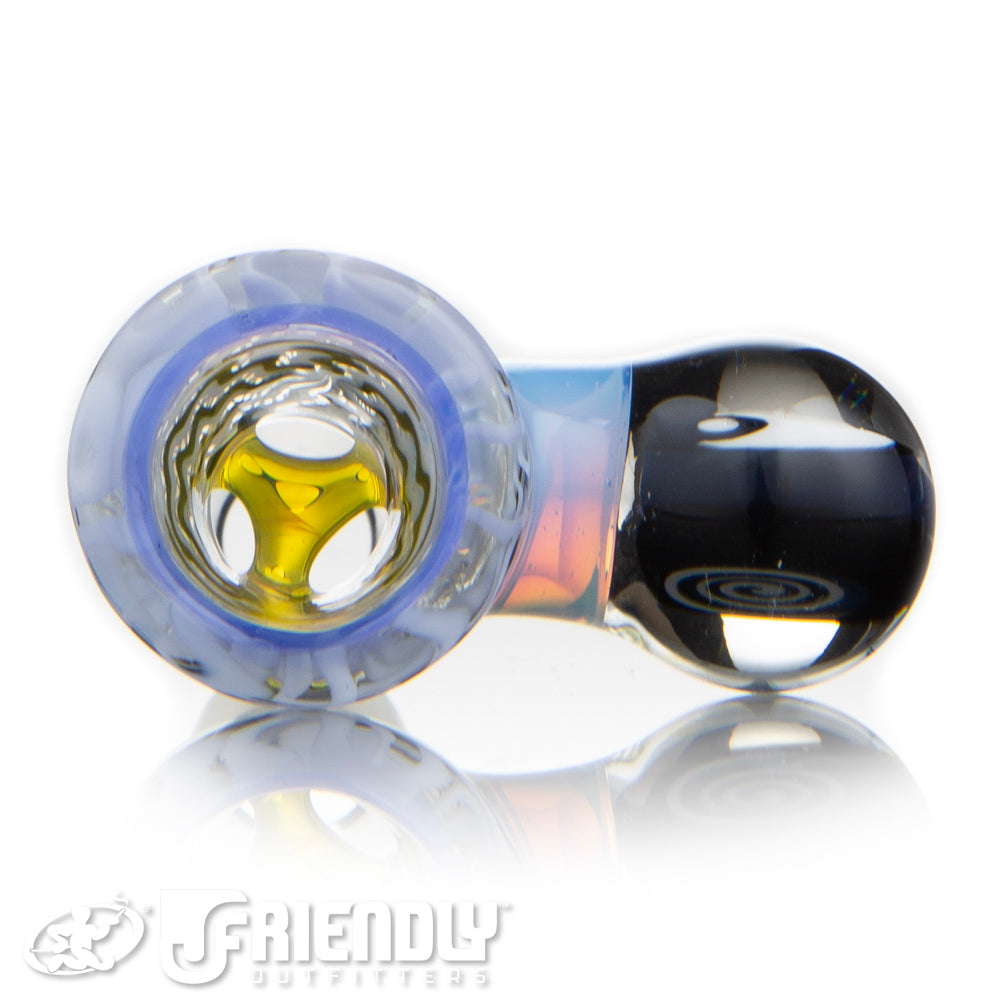Jareds Glass 14mm 3 Hole Black and White Hypnotech Slide #55