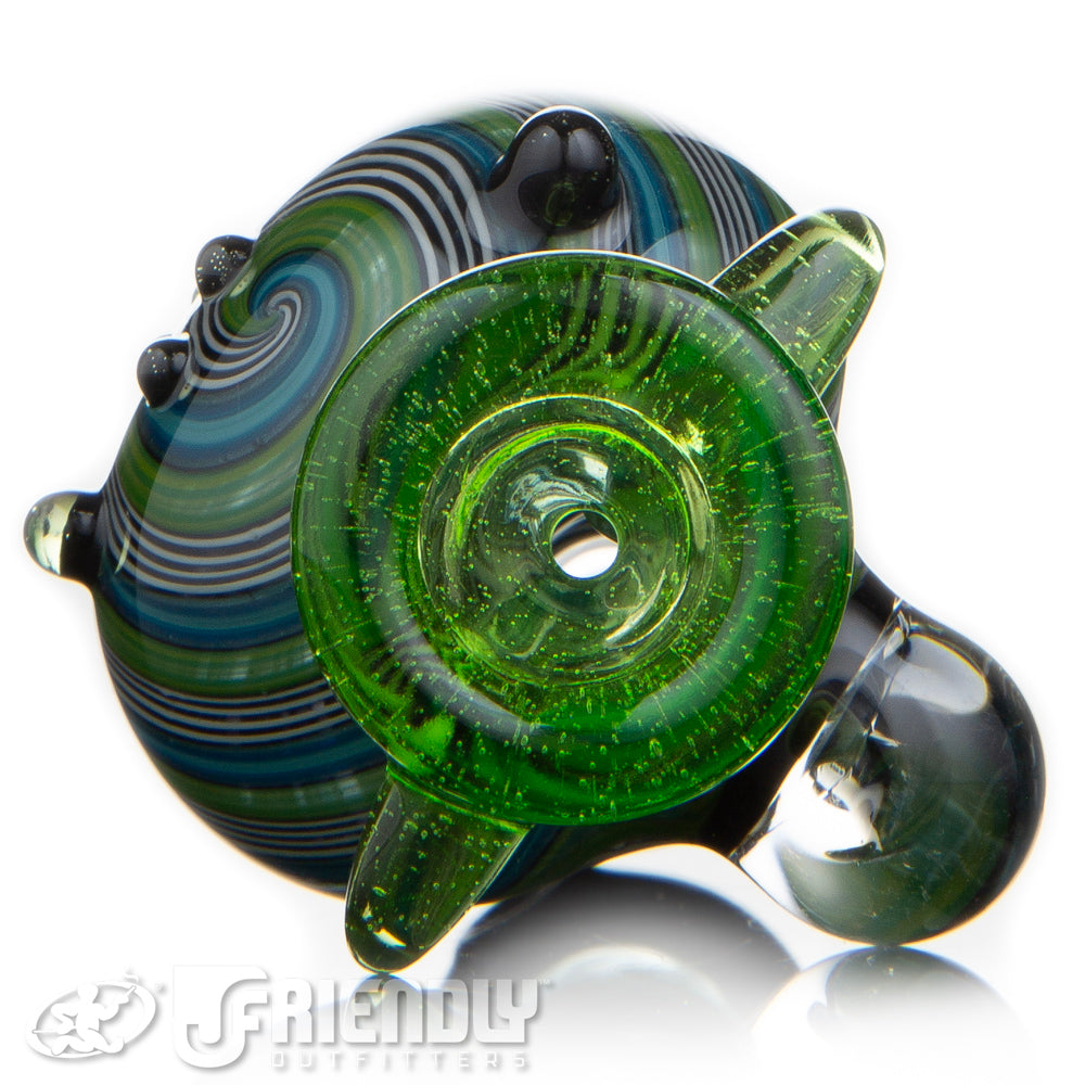 Mike Fro Glass Worked Blue & Green Chillum