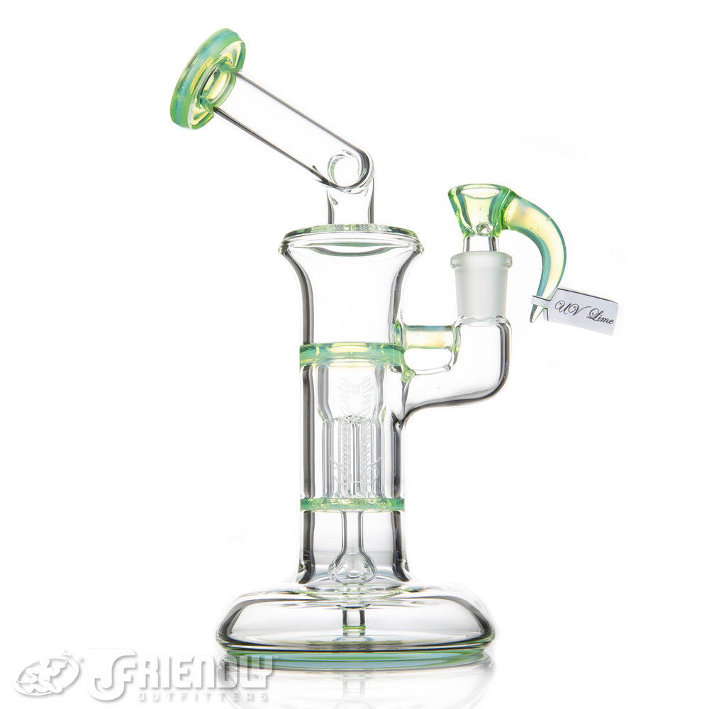 Sovereignty Glass 14mm Mini Pillar w/Full UV Lime Accents