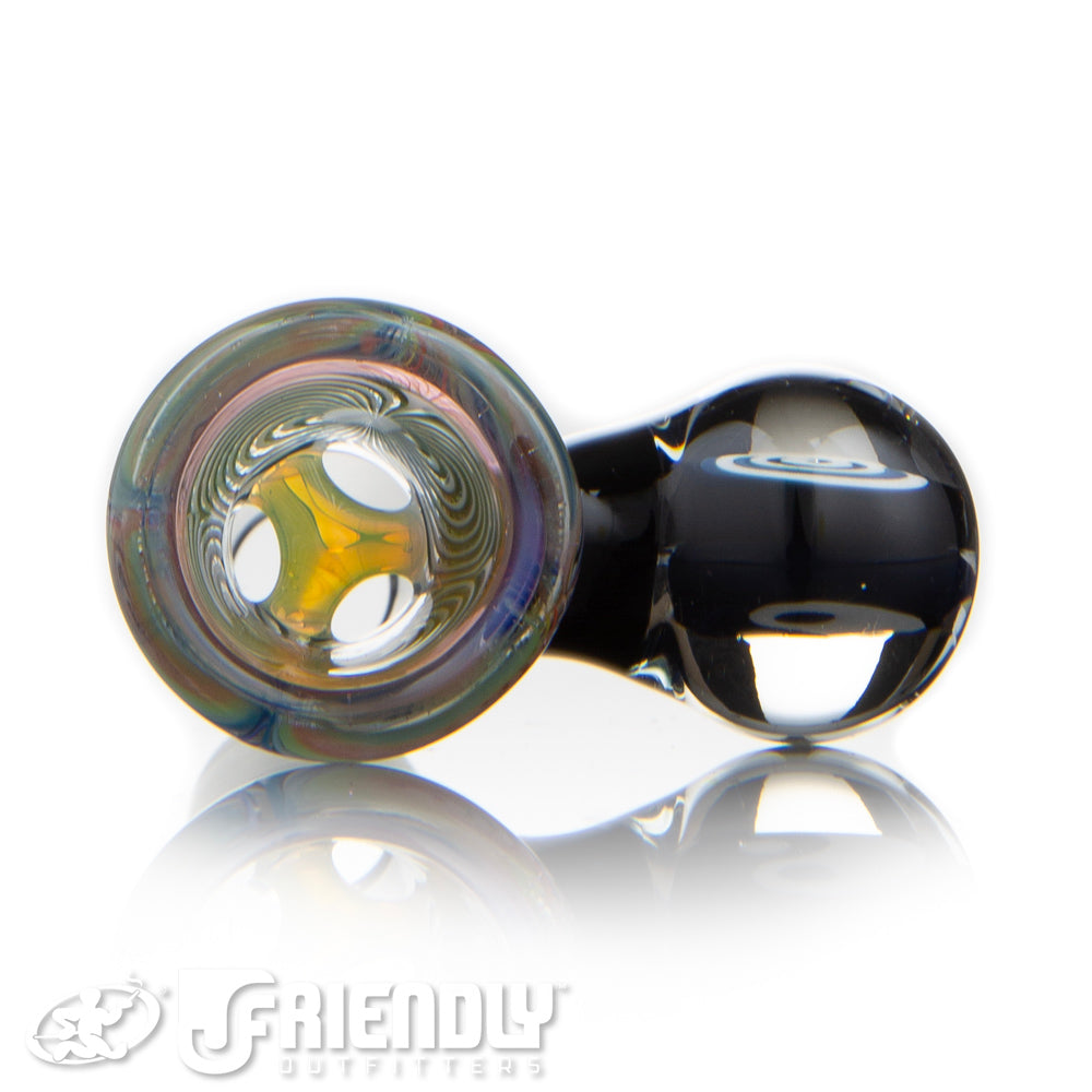 Jareds Glass 14mm 3 Hole Rainbow Hypnotech Slide #52