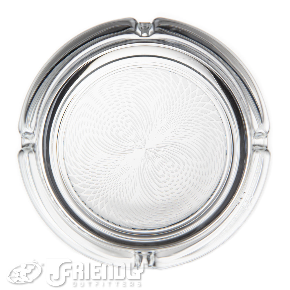 Sovereignty Glass Circular Ashtray w/ Blasted Pattern #1