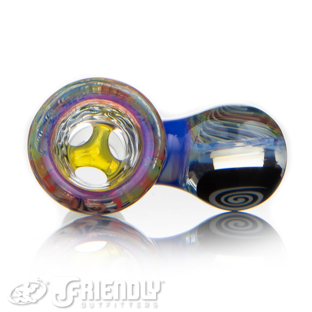 Jareds Glass 14mm 3 Hole Rainbow Hypnotech Slide #51