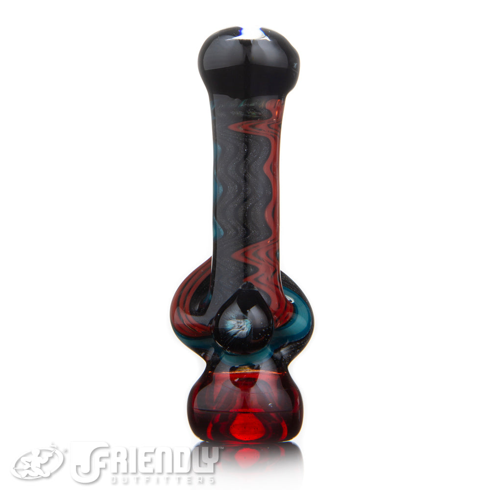 Mike Fro Glass Worked Red & Blue Chillum