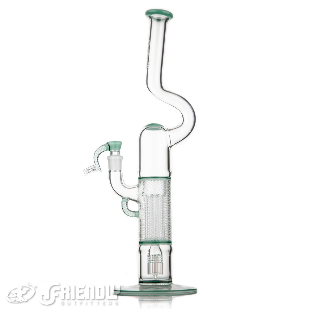Sovereignty Glass Natty Neck 4 Arm Pillar w/ Cold Work & Full Atlantis x Star White Accents and Seals