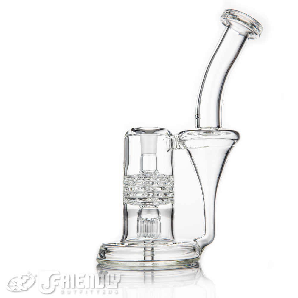 Leisure Glass 14mm Brick Stack Funnel Recycler w/Bold Logo