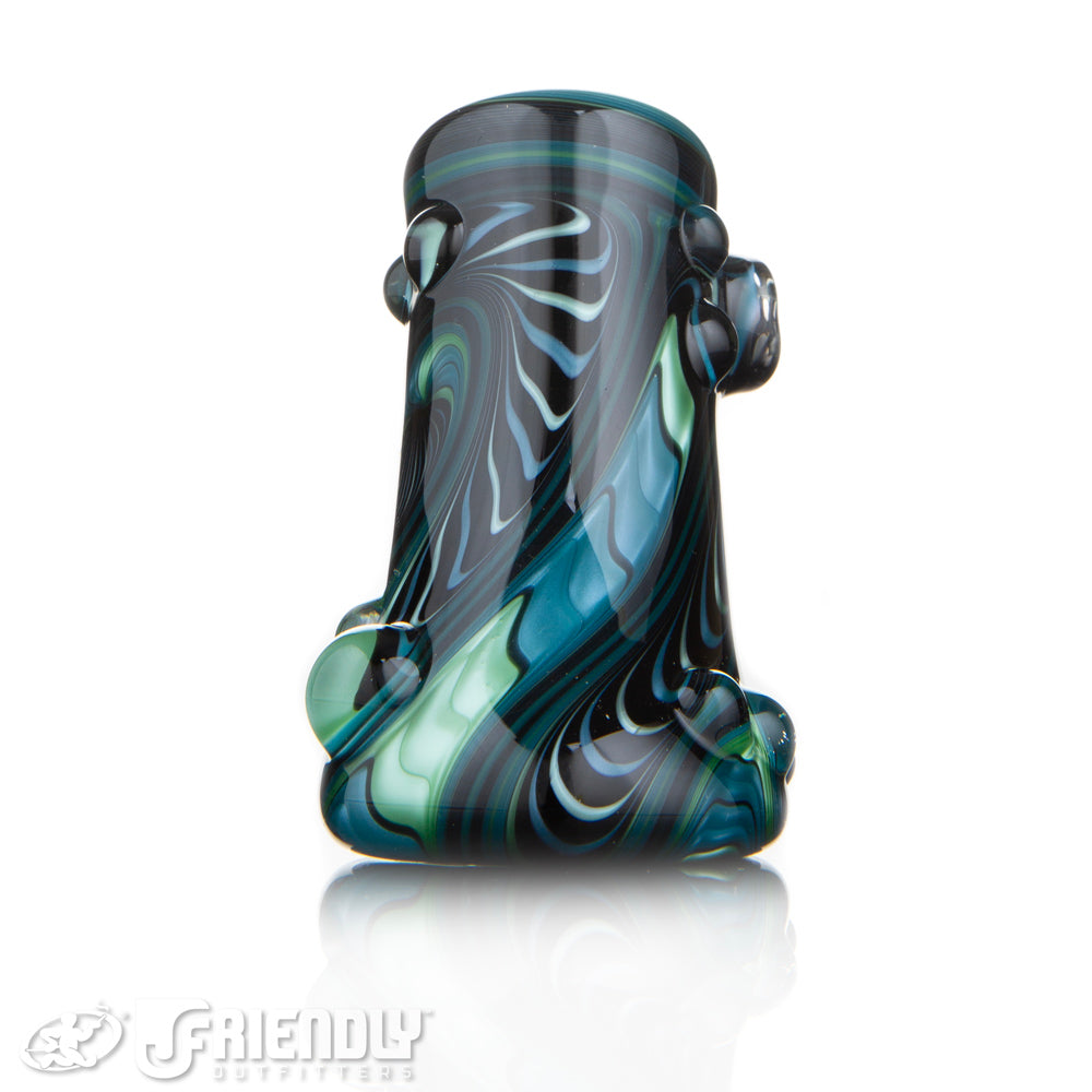 Fat Bottom Glass Green Black and Blue Off Axis Hammer