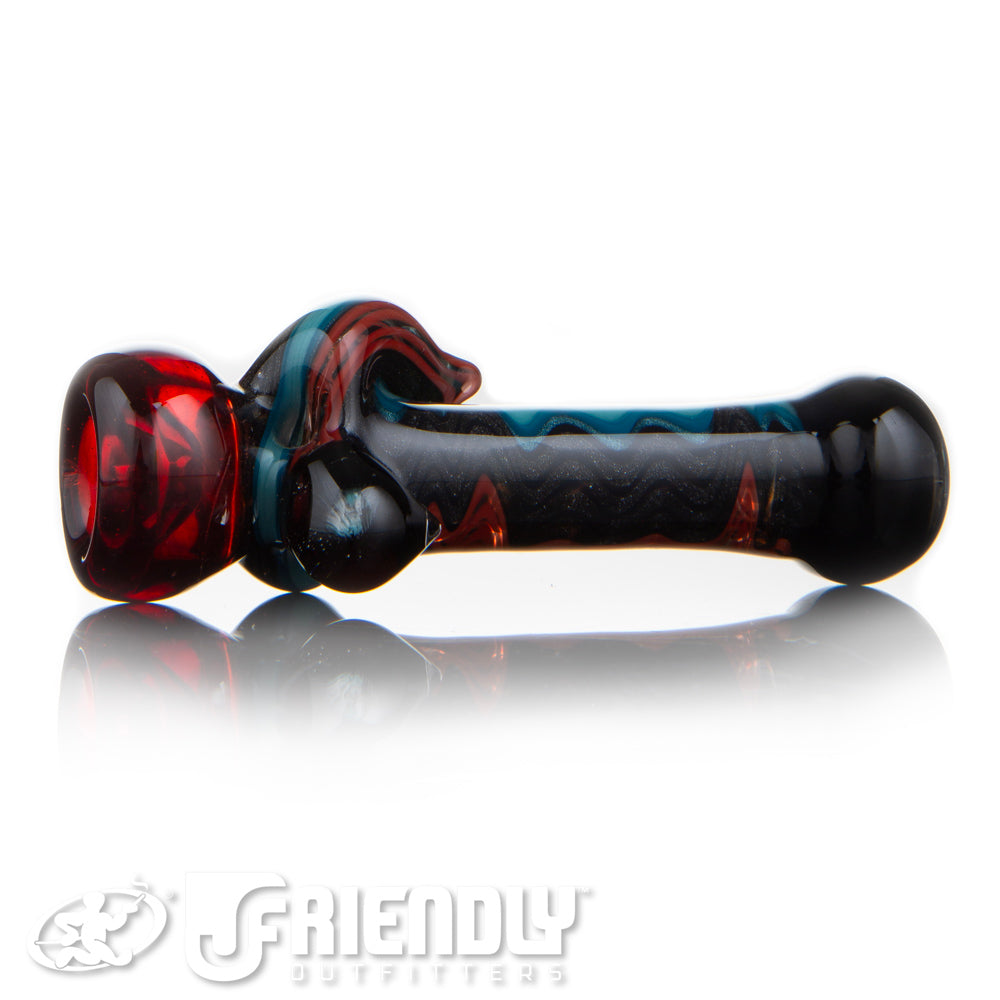 Mike Fro Glass Worked Red & Blue Chillum