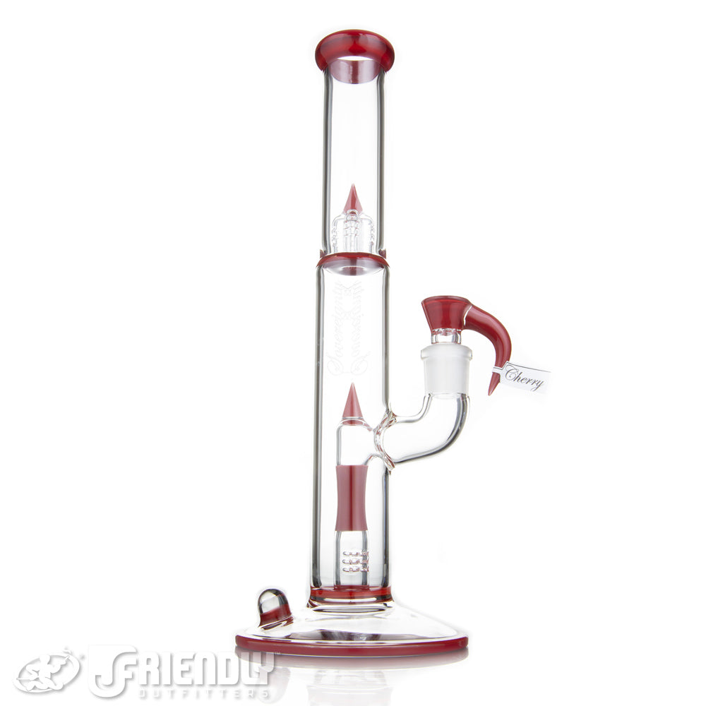 Sovereignty Glass Pawn Shorty4 Front Facing Fixed 180 w/Reduced Perc, Full Cherry Accents and Millie