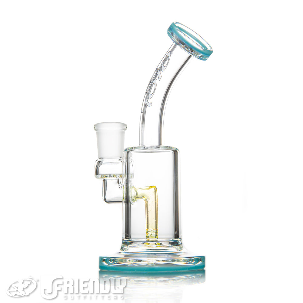 Toro Glass 14mm Single Mac w/Aqua Lips and Worked Perc