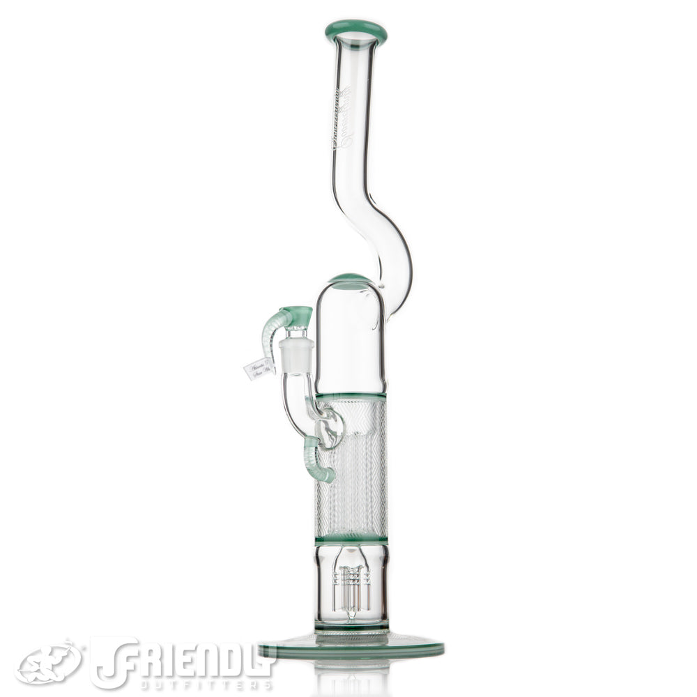 Sovereignty Glass Natty Neck 4 Arm Pillar w/ Cold Work & Full Atlantis x Star White Accents and Seals