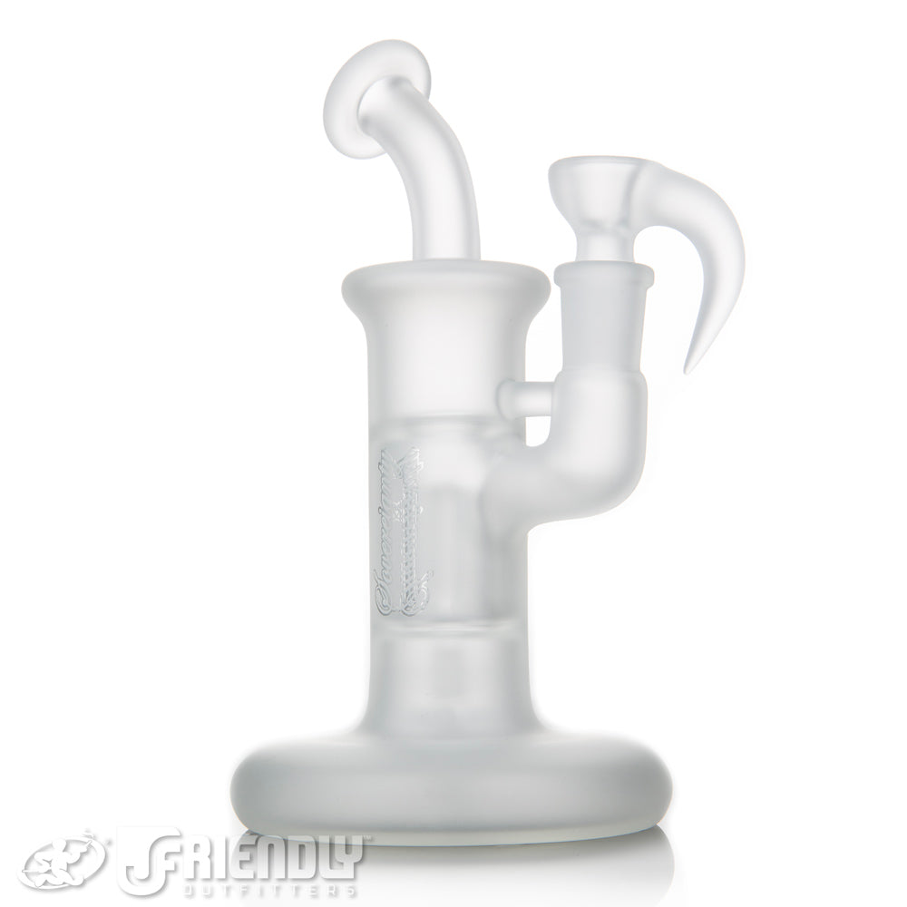 Sovereignty Glass 14mm Fully Blasted Bent Neck Hollow Foot Mini Pillar