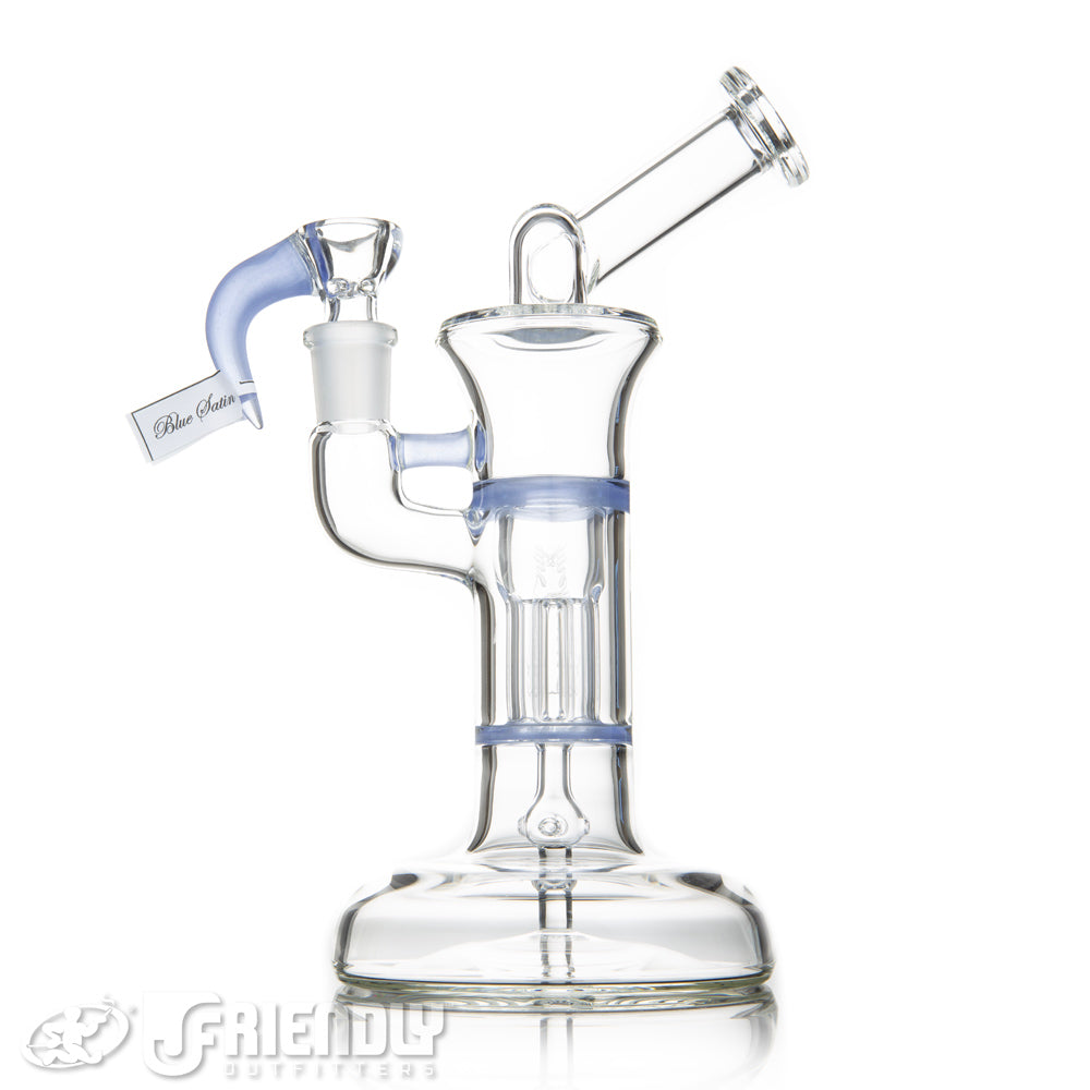 Sovereignty Glass 14mm Mini Pillar w/ Partial Blue Satin Accents