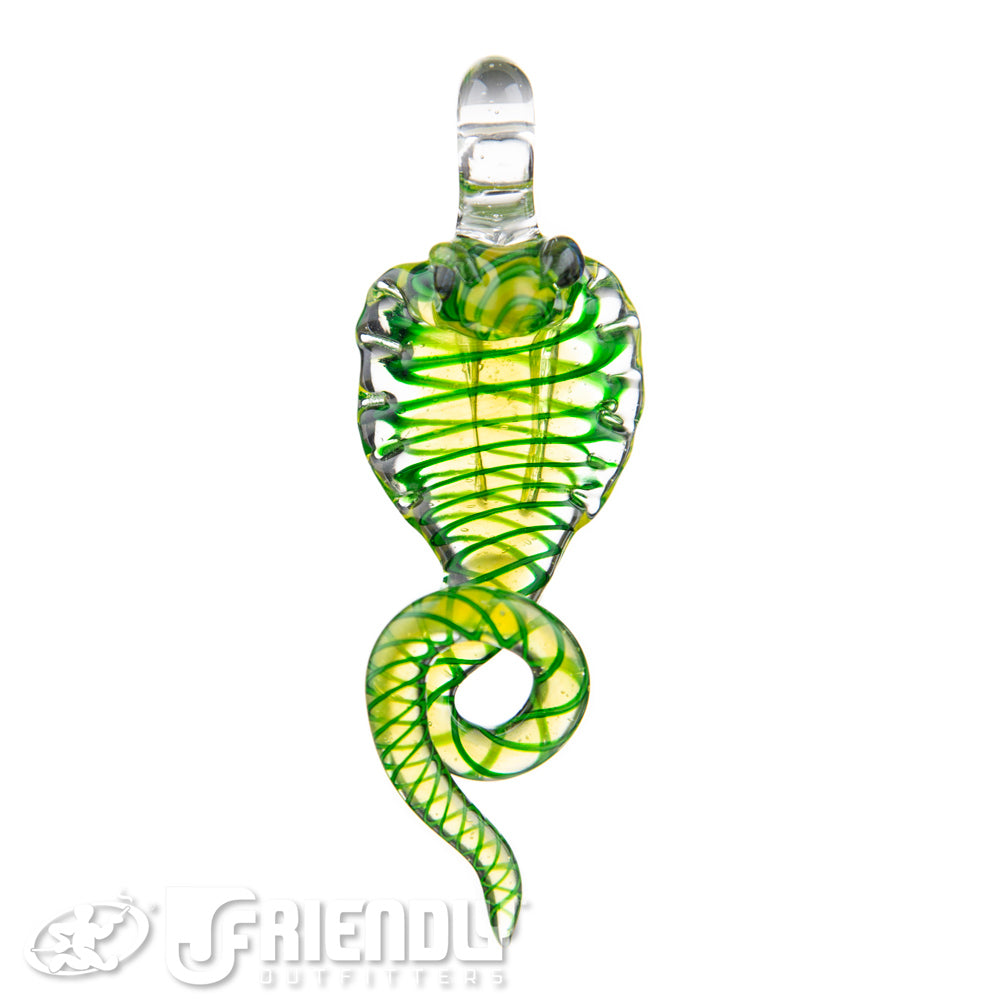 Mako Glass Yellow & Green Snake Dabber Pendant