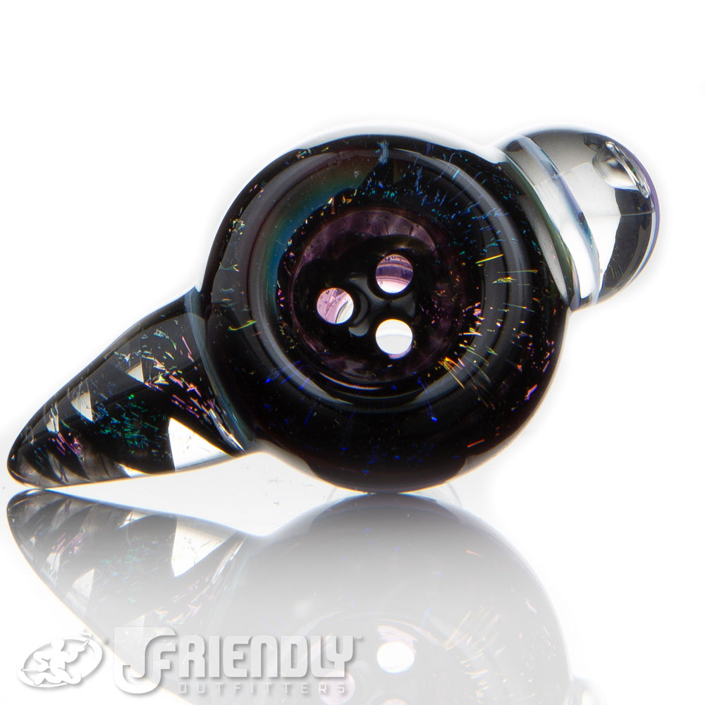 Oregon J Glass 14mm Purple and Dichro 3 Hole Slide #48
