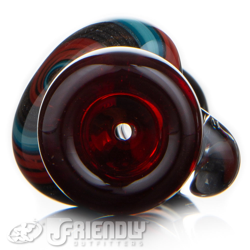 Mike Fro Glass Worked Red & Blue Chillum