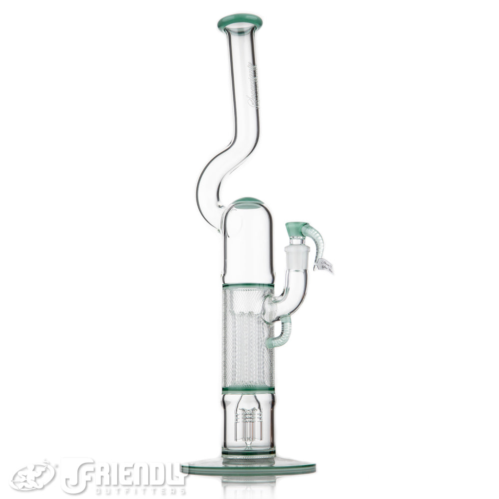 Sovereignty Glass Natty Neck 4 Arm Pillar w/ Cold Work & Full Atlantis x Star White Accents and Seals
