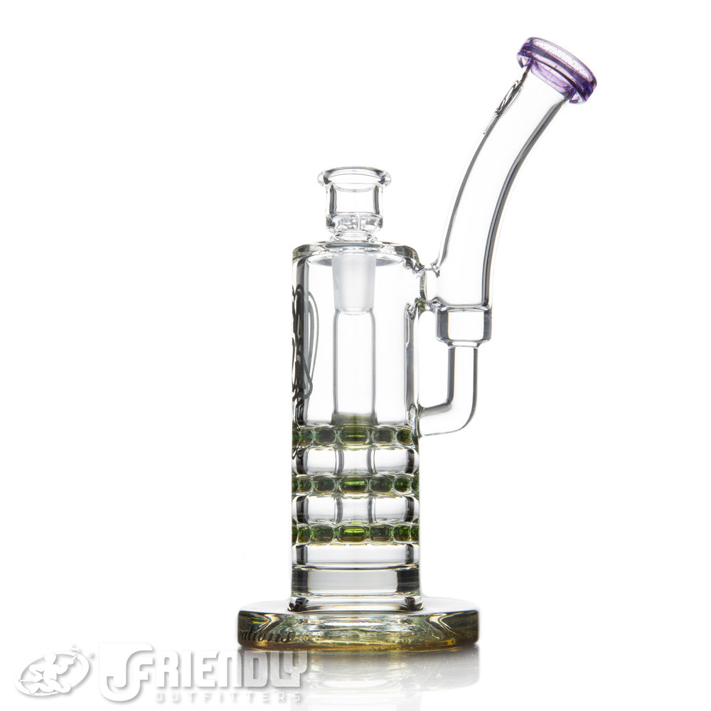 C2 Custom Creations Triple Ratchet Bubbler w/ Purple & Grey Accent