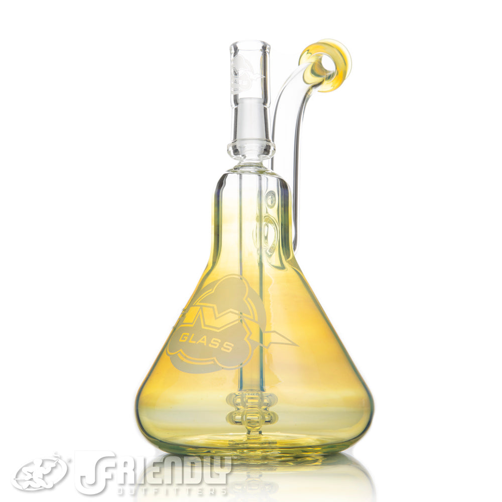 HVY Glass Fumed Double Showerhead Bubbler w/ Male Joint