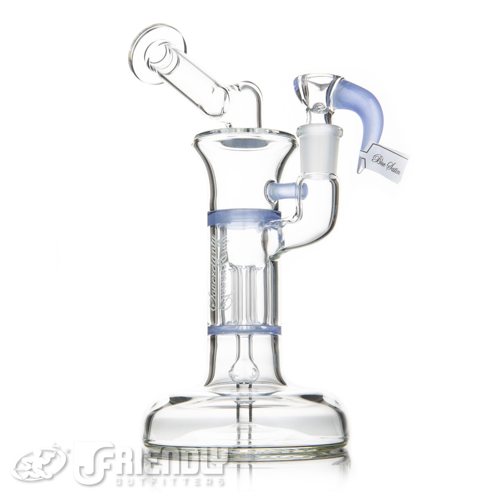 Sovereignty Glass 14mm Mini Pillar w/ Partial Blue Satin Accents