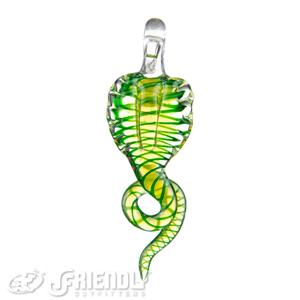 Mako Glass Yellow & Green Snake Dabber Pendant