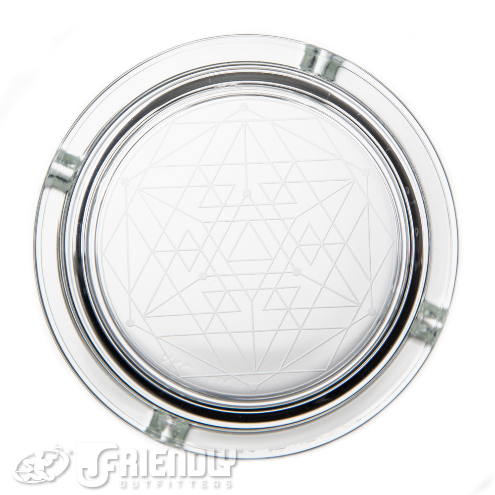 Sovereignty Glass Circular Ashtray w/ Blasted Pattern #2