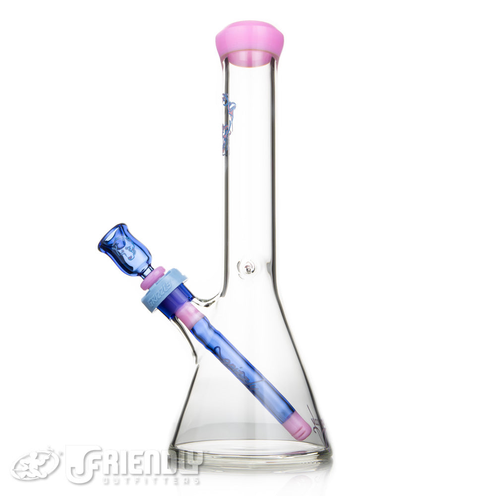 Grizzly Glass Co 5mm Mini Beaker w/Blue and Pink Accents