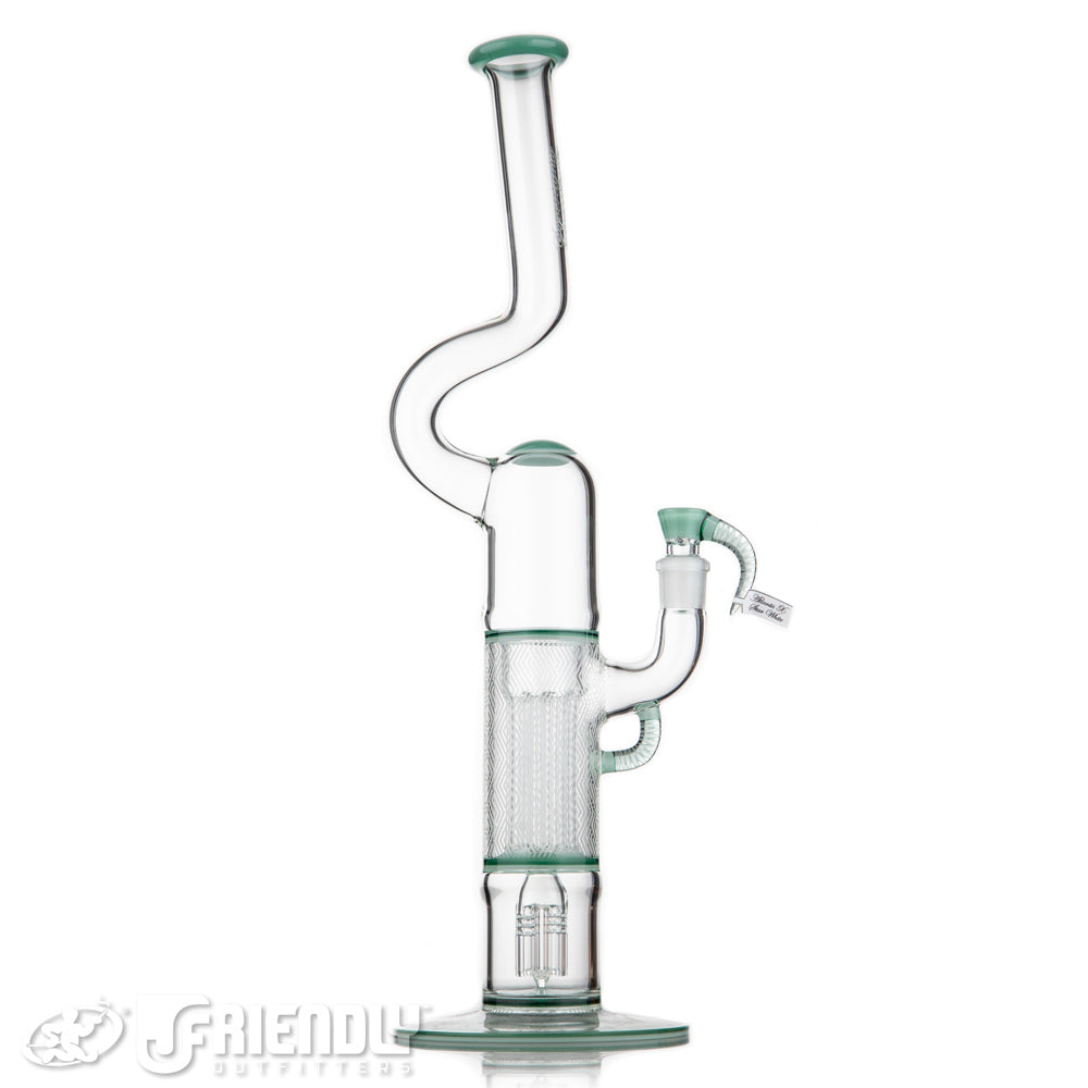 Sovereignty Glass Natty Neck 4 Arm Pillar w/ Cold Work & Full Atlantis x Star White Accents and Seals
