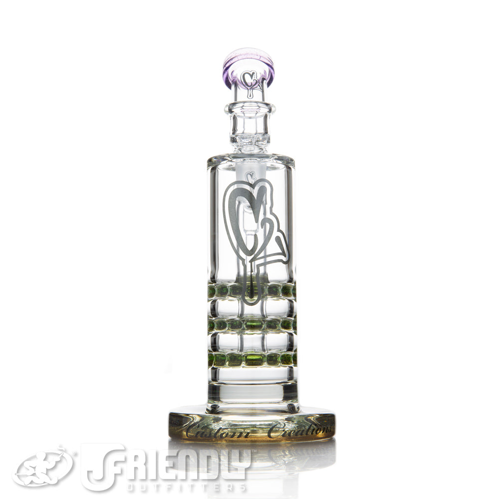C2 Custom Creations Triple Ratchet Bubbler w/ Purple & Grey Accent