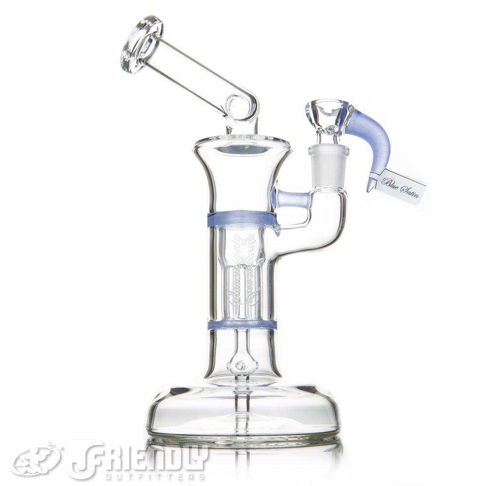 Sovereignty Glass 14mm Mini Pillar w/ Partial Blue Satin Accents