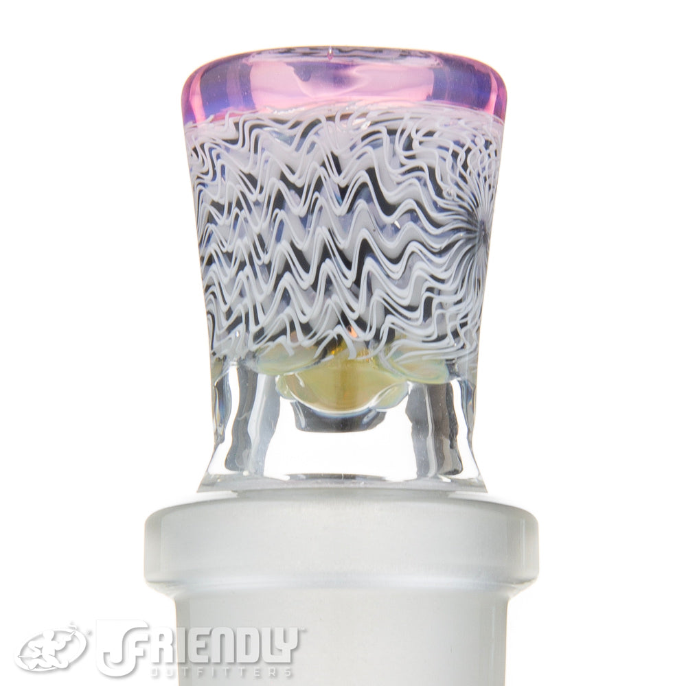 Jareds Glass 18mm 4 Hole Black and White Hypnotech Slide #60
