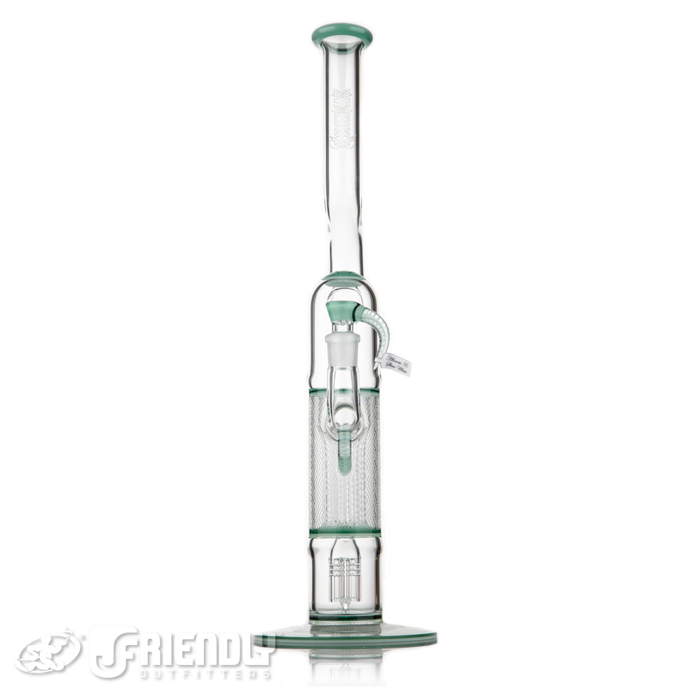 Sovereignty Glass Natty Neck 4 Arm Pillar w/ Cold Work & Full Atlantis x Star White Accents and Seals