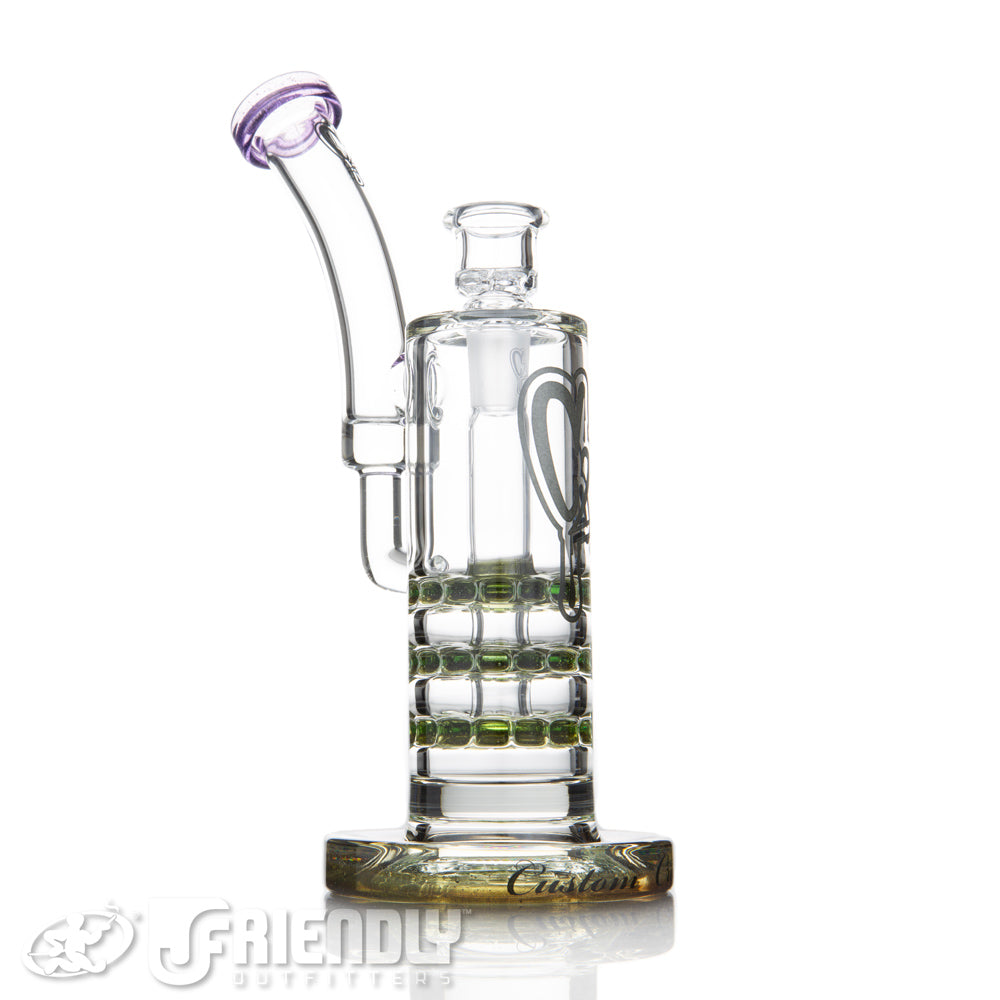 C2 Custom Creations Triple Ratchet Bubbler w/ Purple & Grey Accent