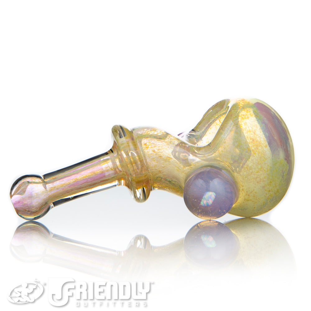 Amar Glass Fumed Spoon w/ Purple Accent & Encased Opal A