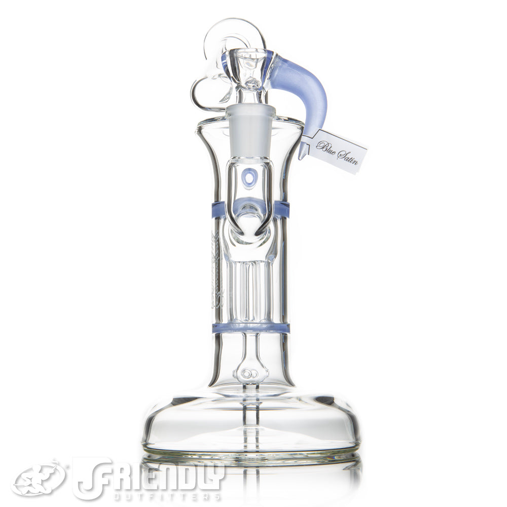 Sovereignty Glass 14mm Mini Pillar w/ Partial Blue Satin Accents