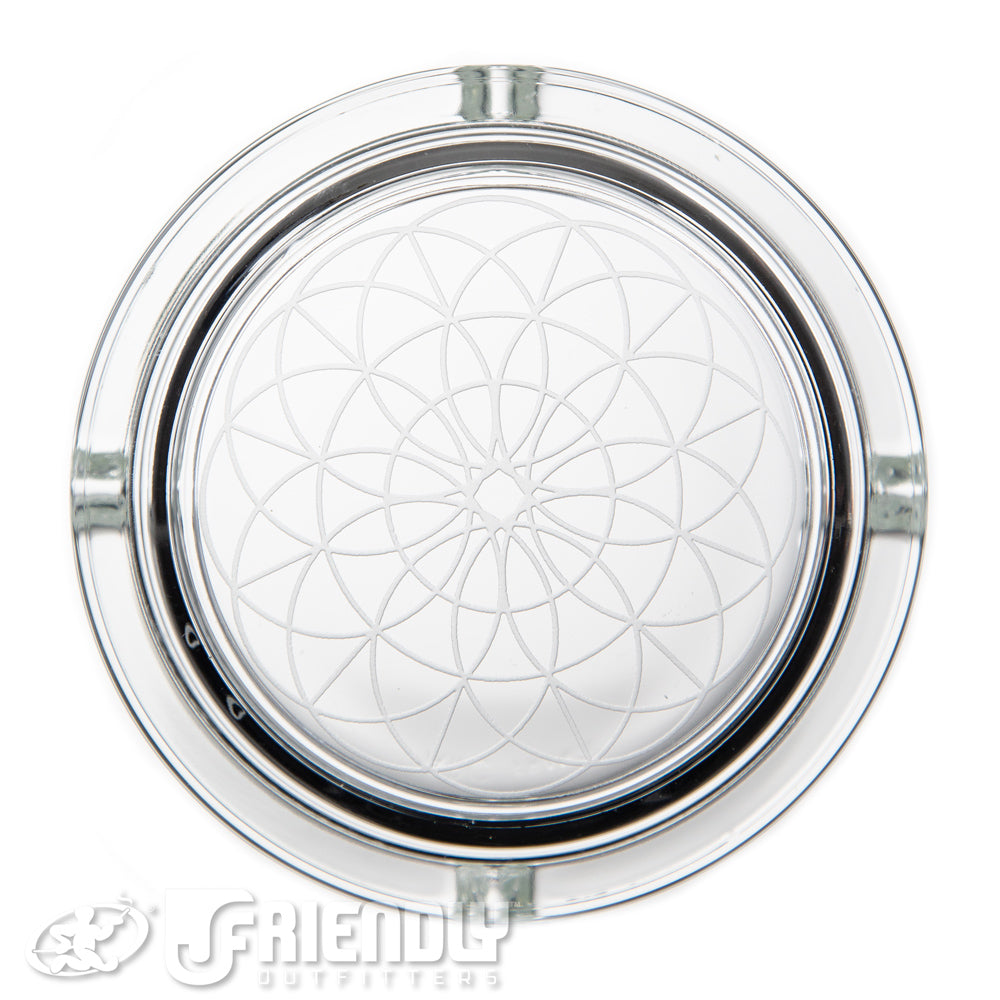 Sovereignty Glass Circular Ashtray w/ Blasted Pattern #3