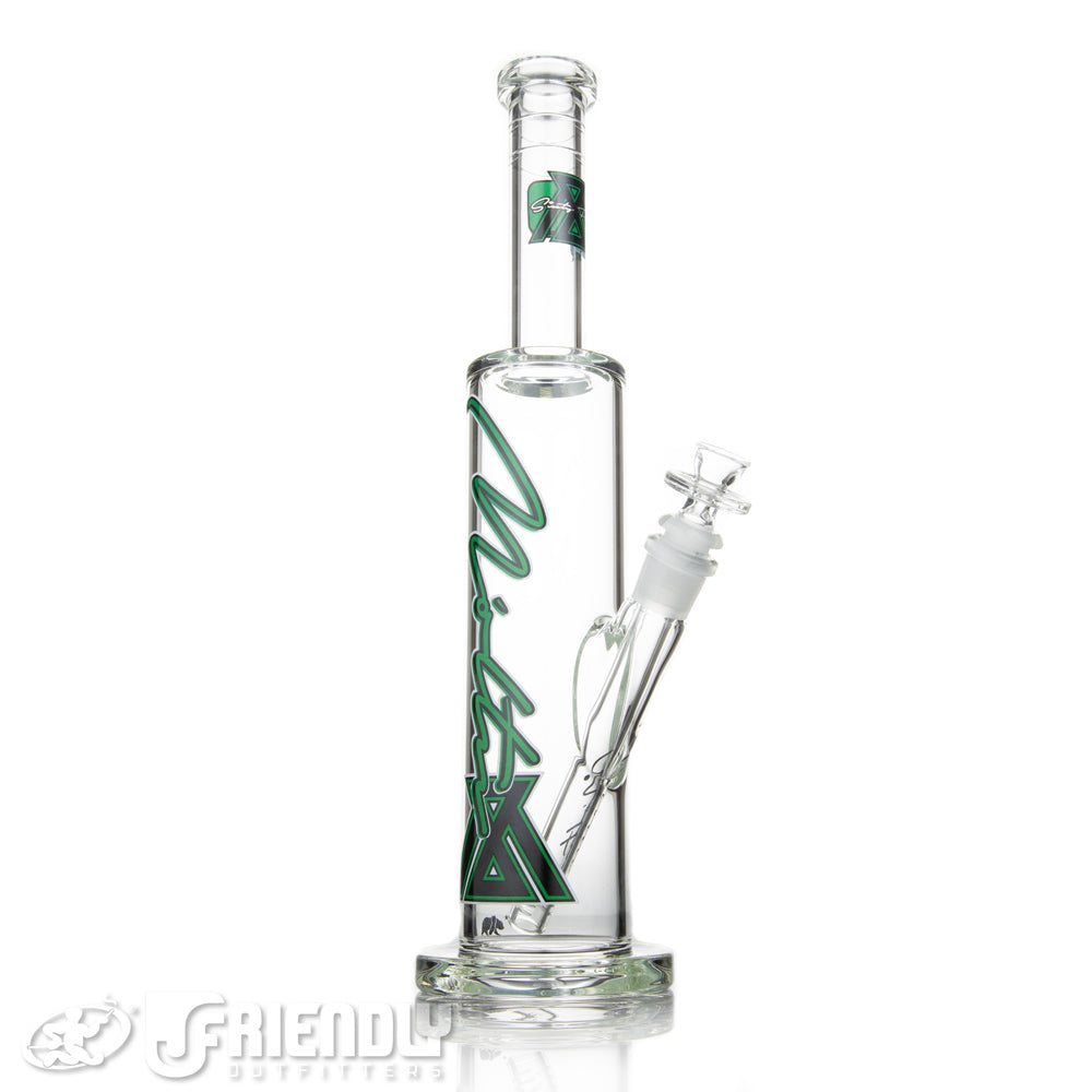 Moltn Glass 65 Removable Downstem Tall Body Tube w/ Green & Black Label