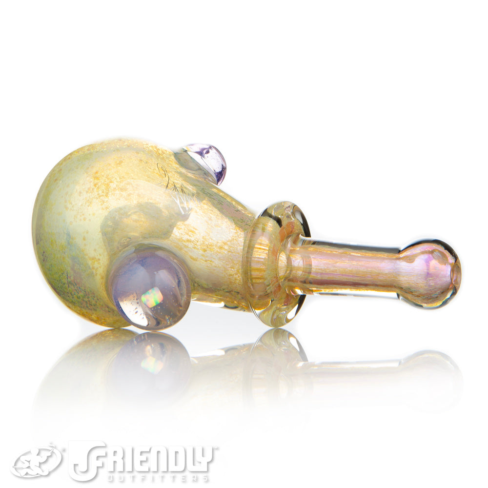 Amar Glass Fumed Spoon w/ Purple Accent & Encased Opal A