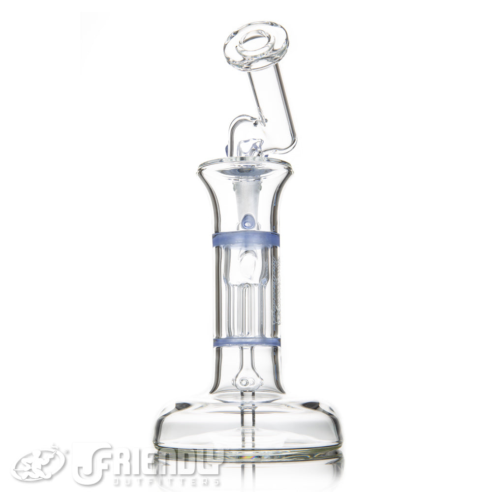 Sovereignty Glass 14mm Mini Pillar w/ Partial Blue Satin Accents