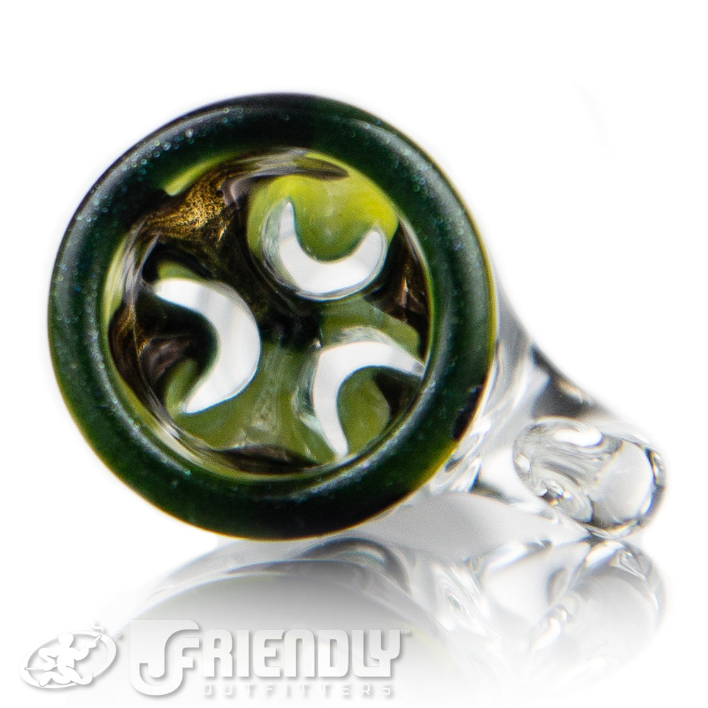 Liberty Glass 14mm Yellow & Brown Multi Pinch Slide