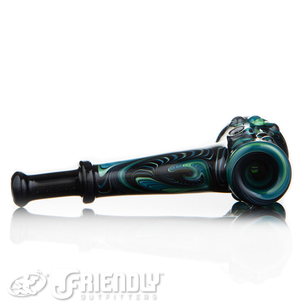 Fat Bottom Glass Green Black and Blue Off Axis Hammer