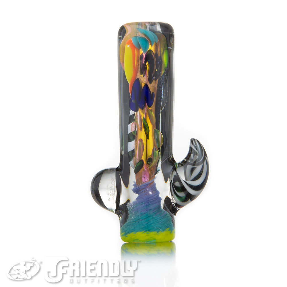 Oregon J Glass Thick Fumed Dichro Aqua and Lime Chillum #27