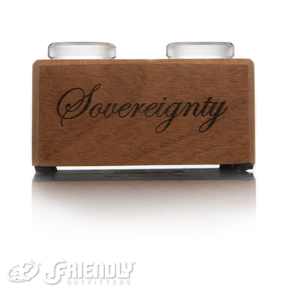 Sovereignty Glass x Dank Woodworks Sapele 18mm Slide Stand 2 Hole
