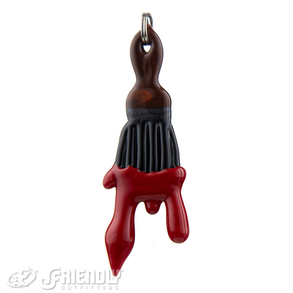 Grimm Glass Red Paint Brush  Pendant