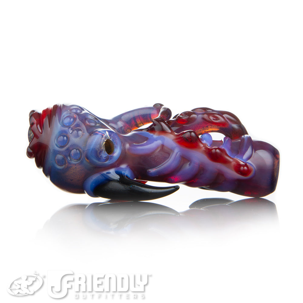 Mako Glass Purple & Red Sea Creature Spoon