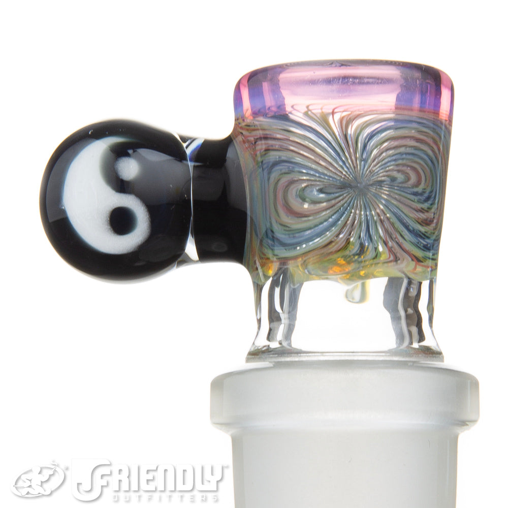 Jareds Glass 18mm 4 Hole Rainbow Hypnotech Slide #62