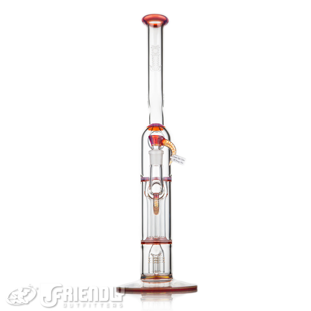 Sovereignty Glass Natty Neck 4 Arm Pillar w/ Full Extra Light Yellow x Orange Elvis Accents and Seals