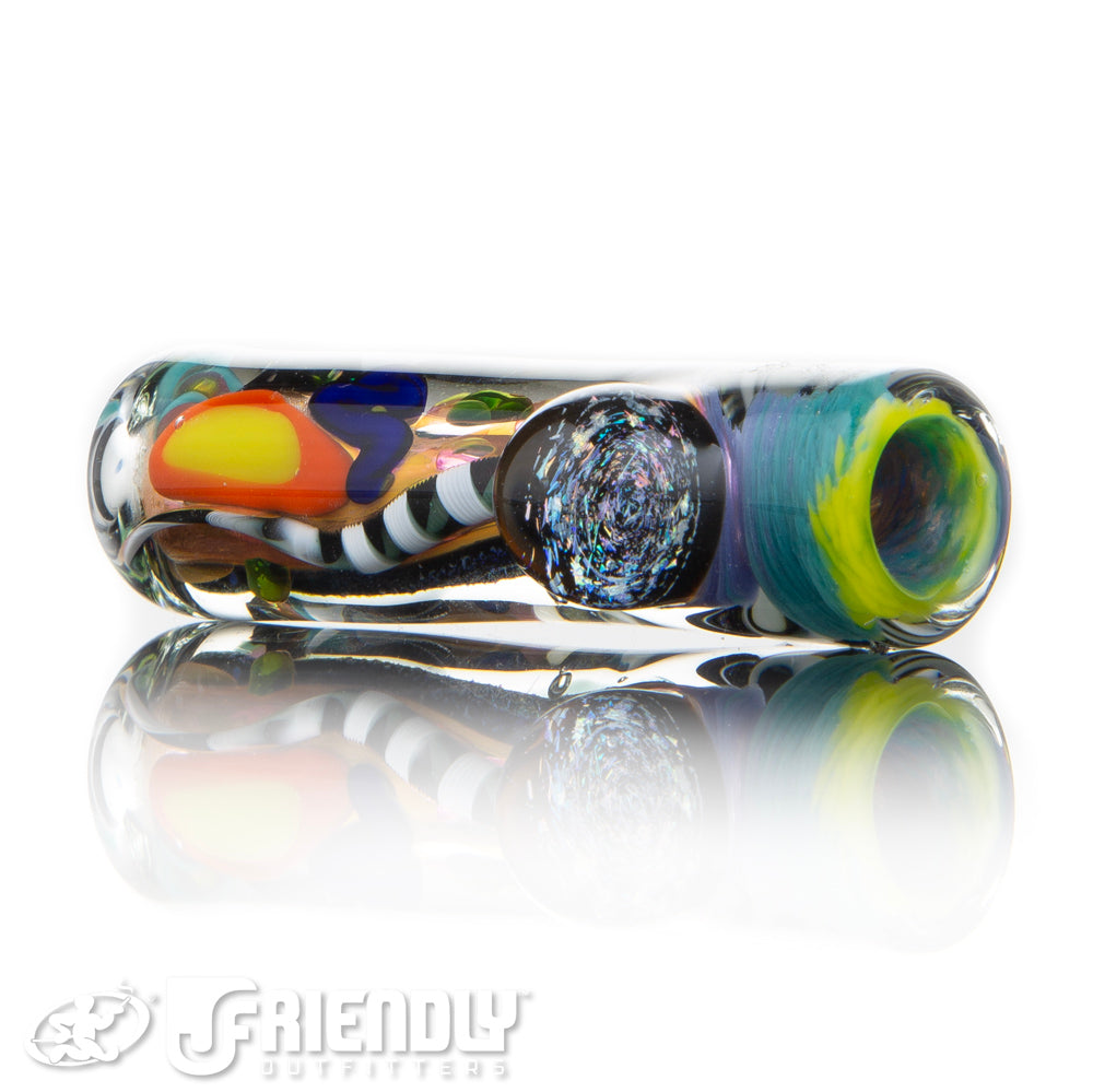 Oregon J Glass Thick Fumed Dichro Aqua and Lime Chillum #27