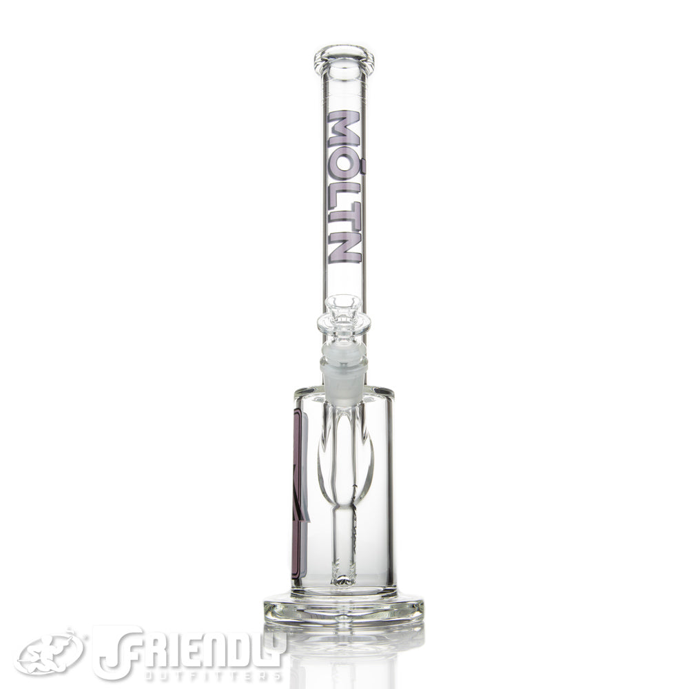 Moltn Glass 65 Removable Downstem Short Body Tube w/ Purple & Black Label