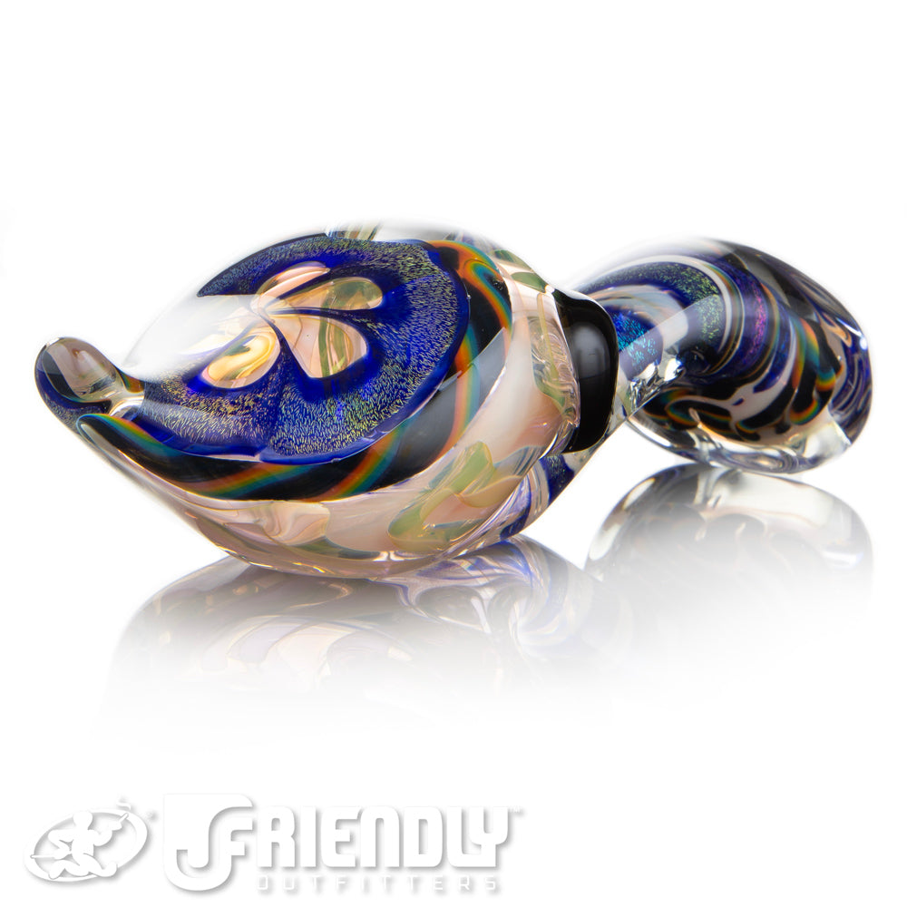 Talent Glass Tear Drop Dichro Flower Sherlock w/ Rainbow Accents